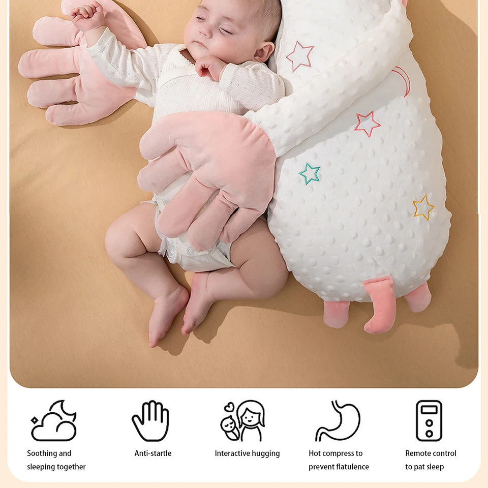 Coussin De Tapotement Automatique Pour Bébé - Oreiller Électrique 3 Modes, Jouet De Couchage Apaisant 60x23x15cm