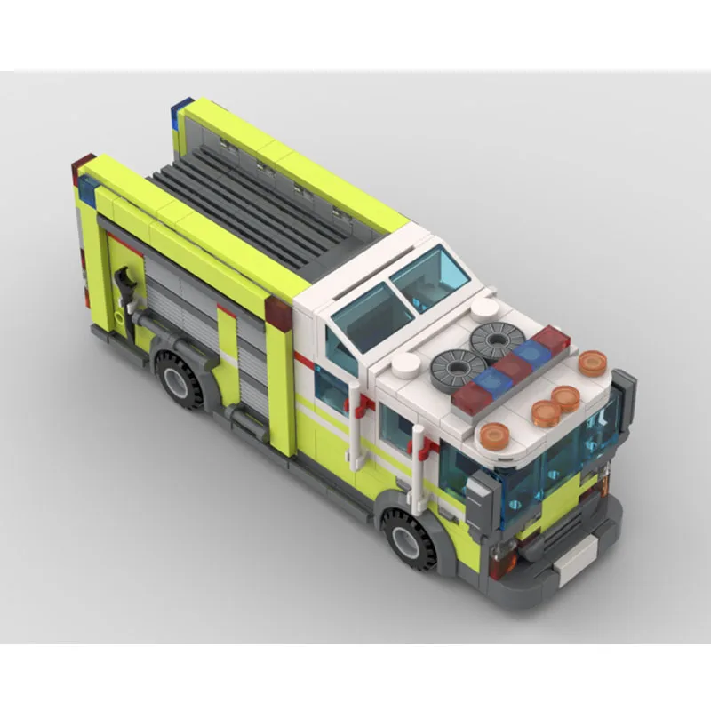 MOC-270097 City New Street Rescue Multifunction Truck Building Blocks Model, 447 Parts, Boys' Kids Birthday Christmas Toy Gift