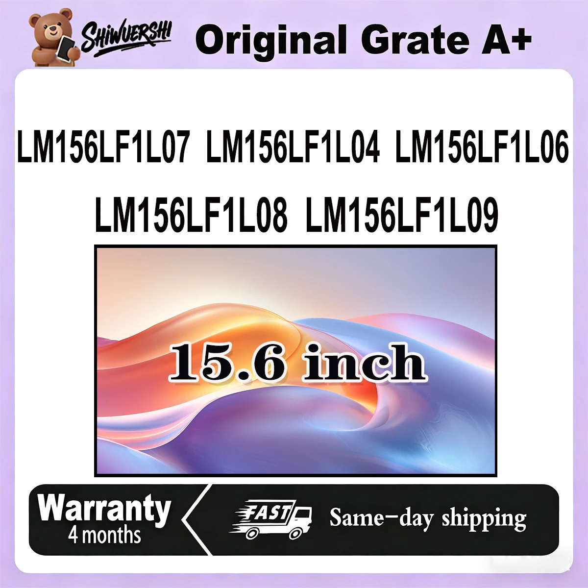 

Original New A+ 15.6 inch Slim Laptop Lcd Screen Panel LM156LF1L07 LM156LF1L04 LM156LF1L06 LM156LF1L08 LM156LF1L09
