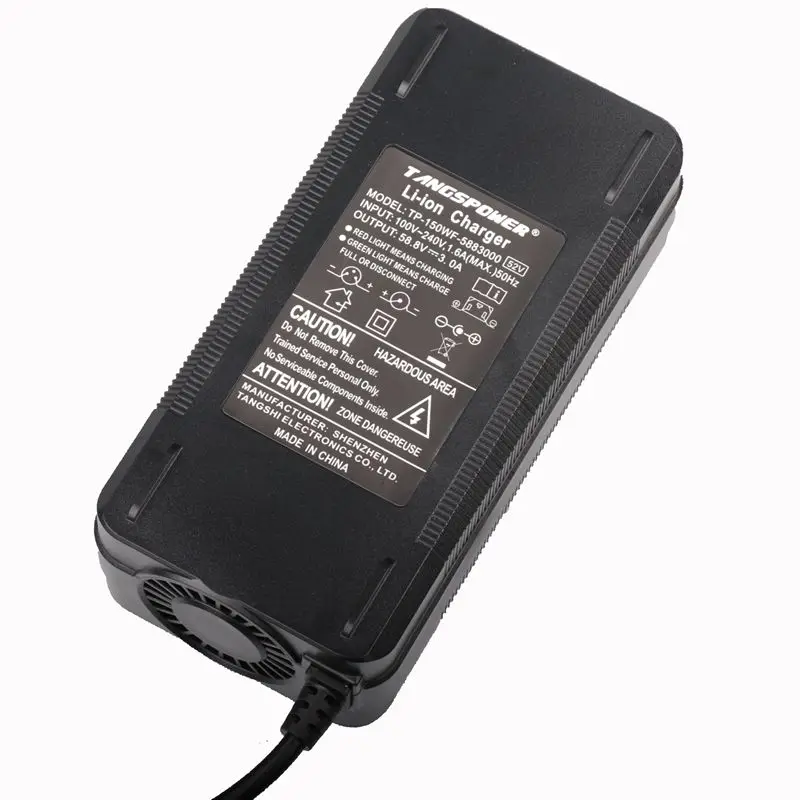 Caricabatteria per Scooter elettrico 58.8V 3A per Kugoo G1 14S 52V caricabatteria per bici elettrica agli ioni di litio con connettore 3P GX16