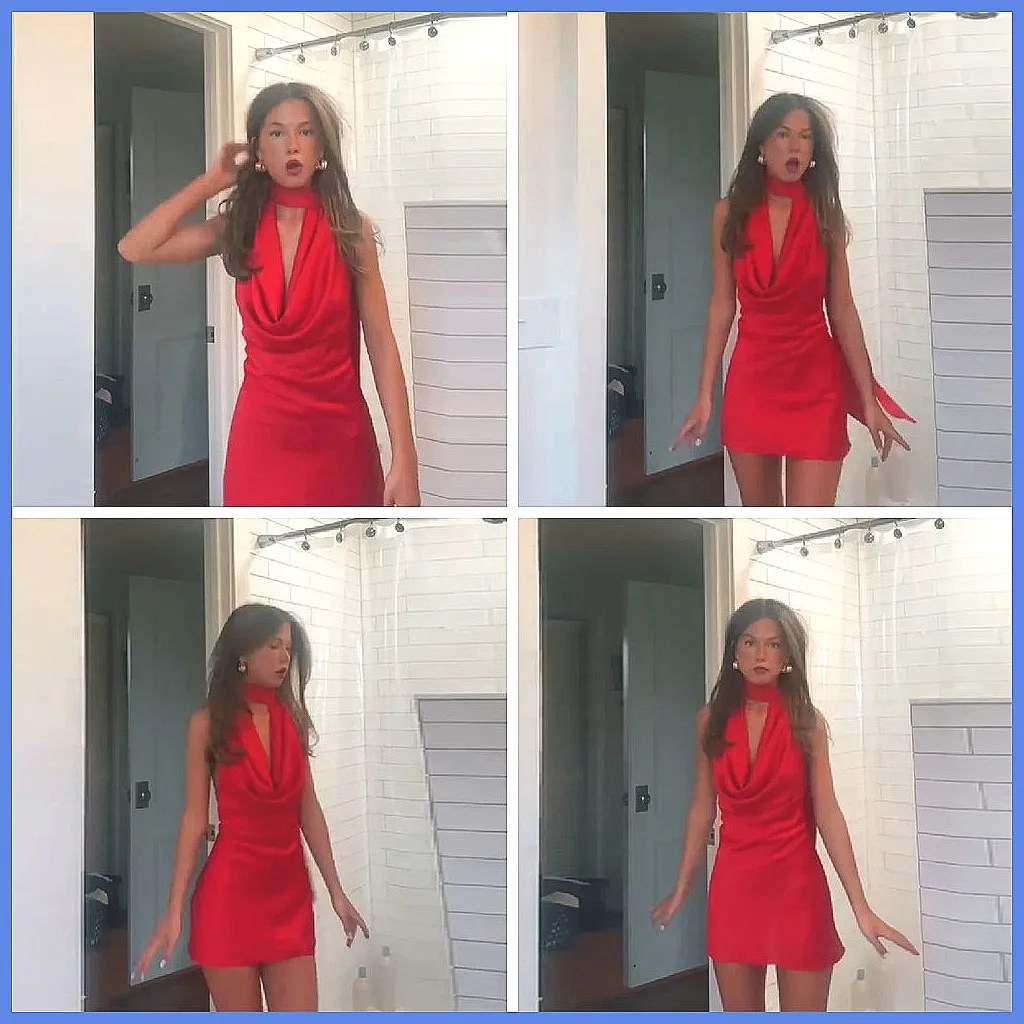 

Sexy Halter Deep V Neck Backless Mini Dress 2026 Summer Beach Party Dress for Women