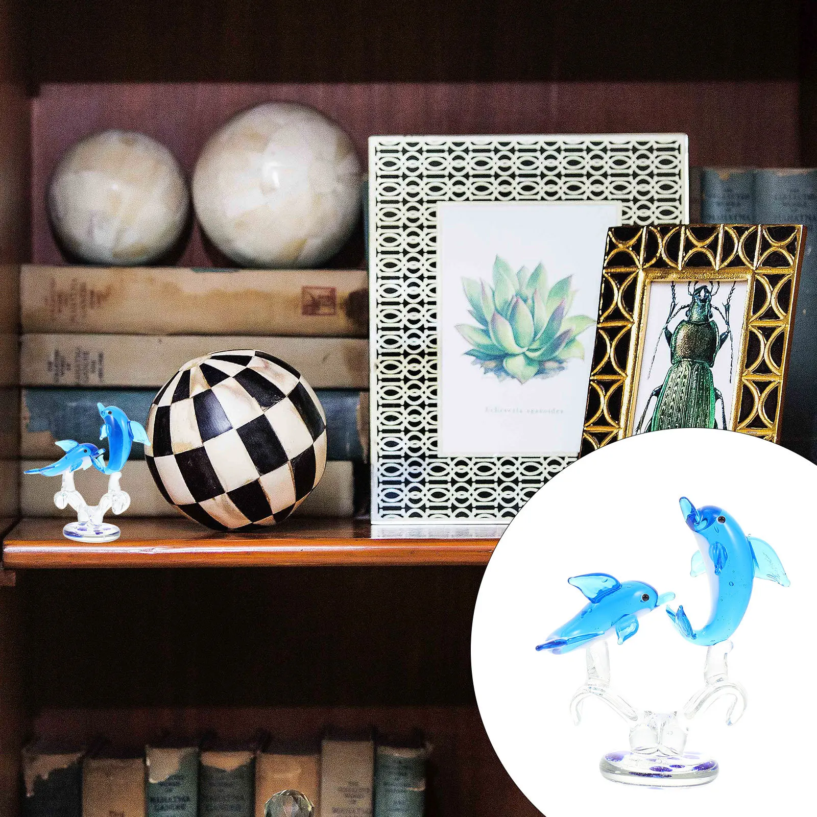 

Delicate Crystal Glass Dolphin Desktop Decor Creative Home Ornament Elegant Little Glass Craft Adornment Beautiful Decoration