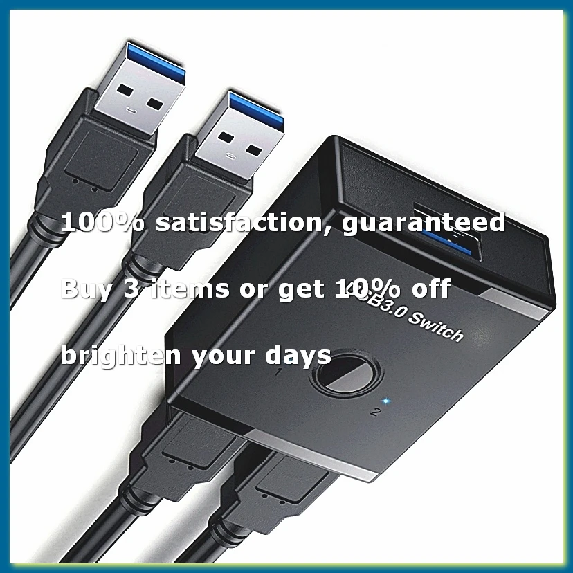 USB Switch USB3.0 Bidirectional Switch 1 in Two Out Printer Sharer Splitter USB Devices Peripheral Switcher