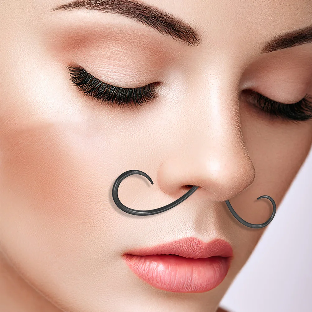 

6Pcs Mustache Septum Rings Stainless Steel Piercing Jewelry Durable Nose Hoop Hangers for Men Women Unique Body Piercing