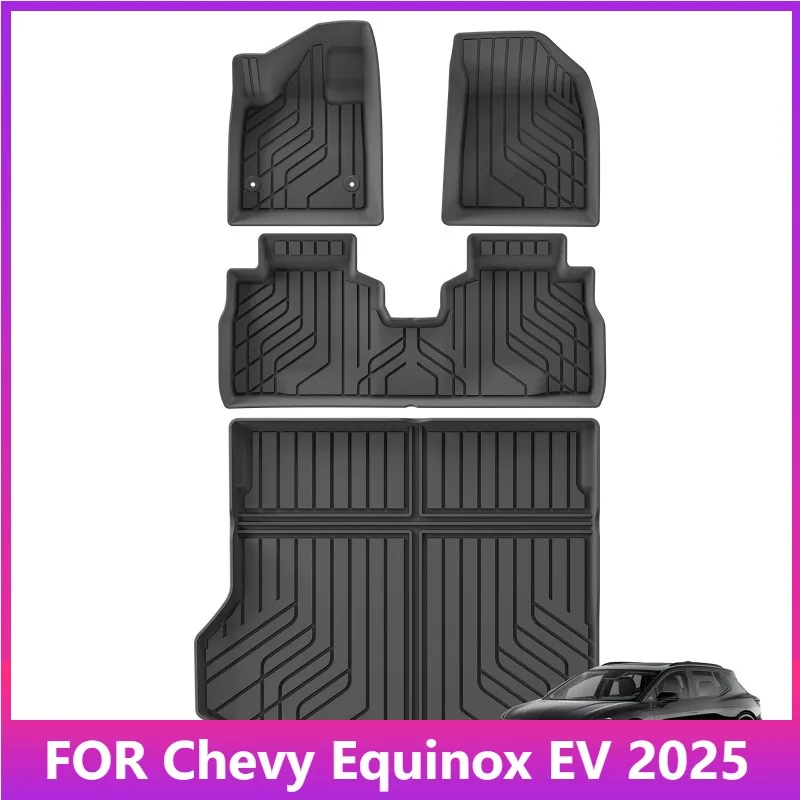 

Коврики для Chevy Equinox EV 2025 TPE 3D Cargo Liner Автомобильные коврики для заднего сиденья Коврики для багажника Водонепроницаемые защитные коврики для любой погоды