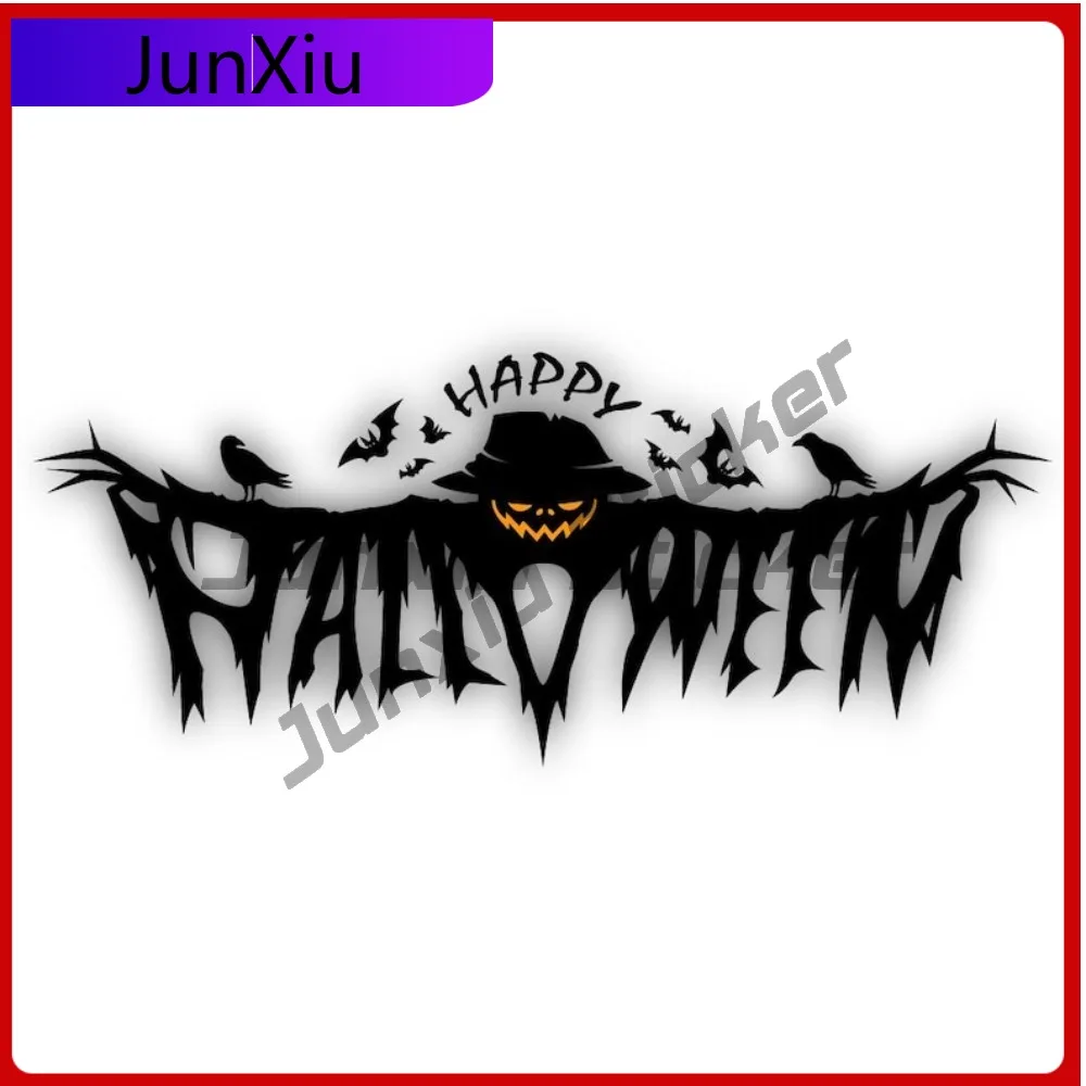 

Виниловая матовая наклейка в форме счастливого Хэллоуина, устойчивая к царапинам внешняя отделка, аксессуары, наклейки для декора аквариума мотоцикла