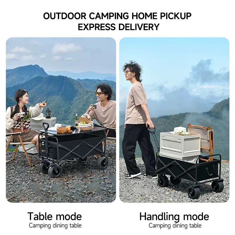 

Foldable Portable Picnic Outdoor Camping Cart Heavy Duty Folding Utility Cart Shopping Beach Collapsible Folding Utility Cart