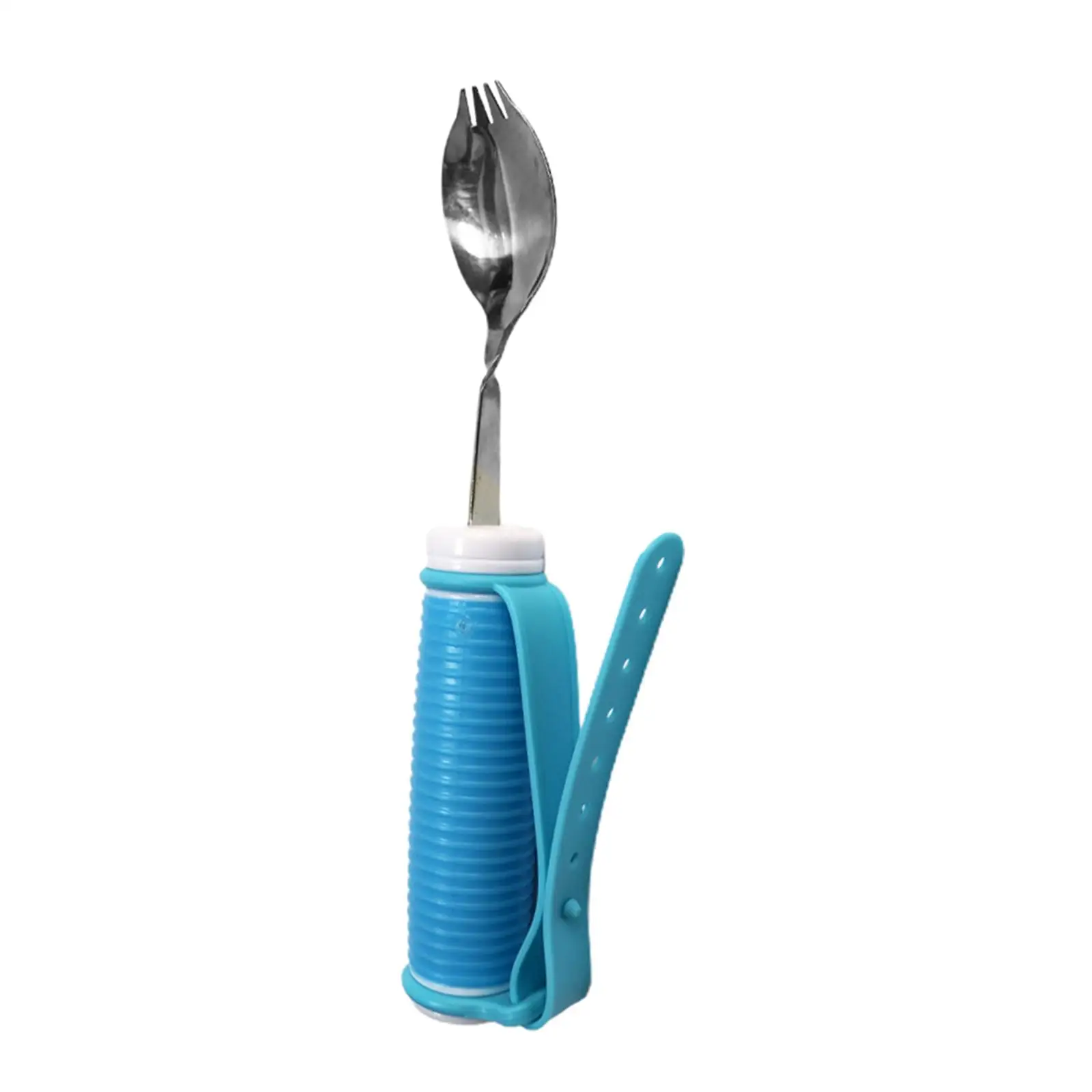 Easy Grip Eating Utensil Set for Disabled Adults Elderly Patient Hand Tremors Adaptive 360 Rotating Spoon Fork Silicone Holder