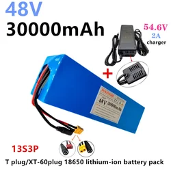 48V 20-30Ah 13S3P XT-60/T plug 18650 rechargeable lithium-ion battery pack with built-in BMS protection board