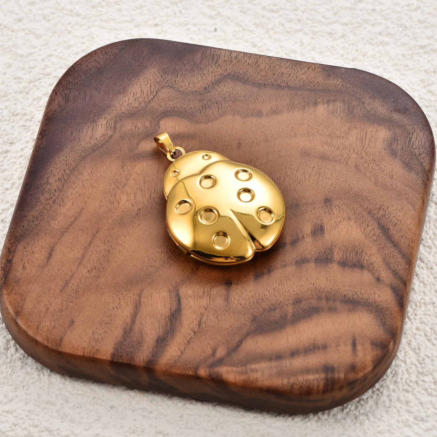 Niedliche Käfer-Bildanhänger aus Edelstahl, Öffnbarer Fotorahmen, Marienkäfer-Kette, Nostalgie-Geschenk für die Familie – Detail 6