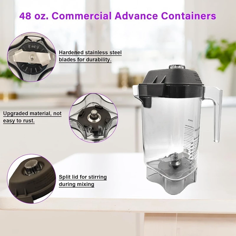 48Oz Advance Container Replacement Compatible For Vitamix The Quiet One VM0145, Barboss, Commercial Blender Pitcher