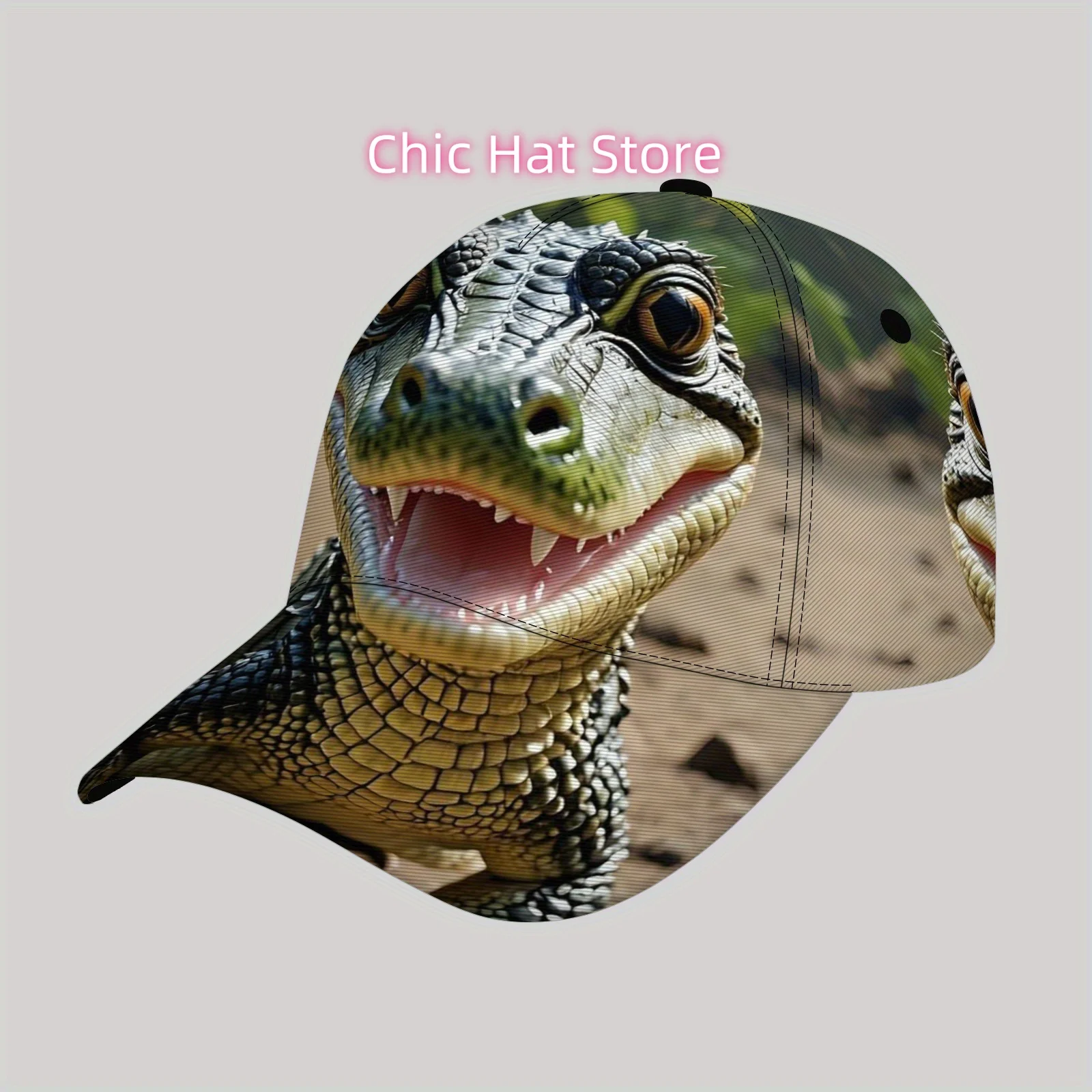 Fashionable Sports Fun Casual Sun Hat, Trendy Breathable Hip-hop Baseball Cap, Birthday Gift for Parents, Crocodile pattern