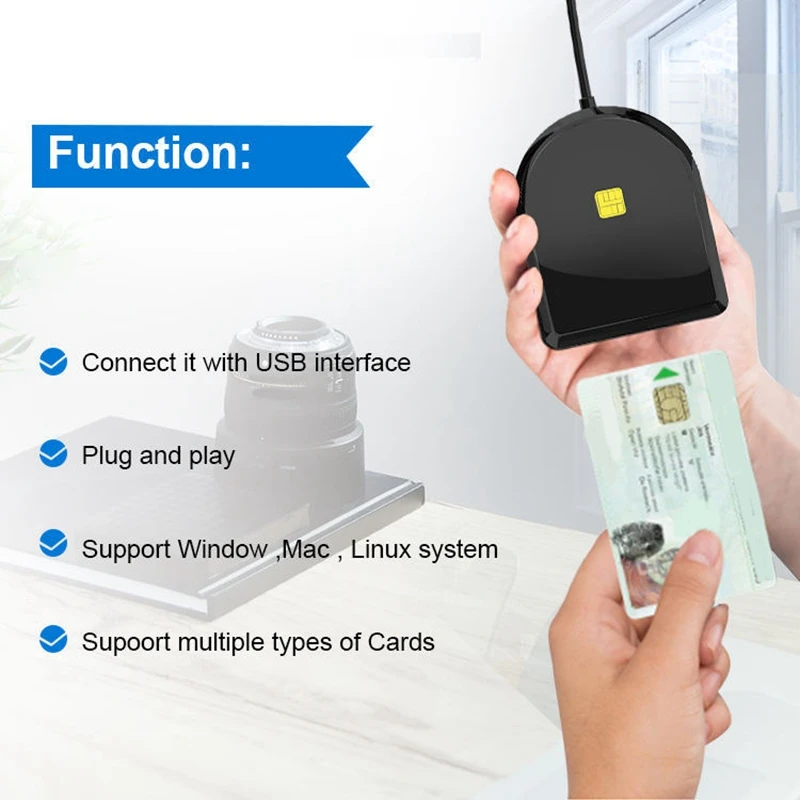 1 PCS Portable Convenient Smart Card Reader ABS USB Multi-Functional Tax Return SIM/SD/TF/IC Smart Card Reader