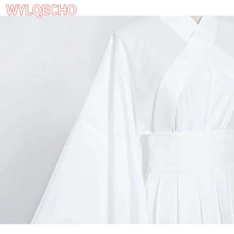 Hanfu Dress Women Chinese Ancient Hanfu Cosplay Costume White Black Lining Inside 2pcs Hanfu Stage Dance Dress Women