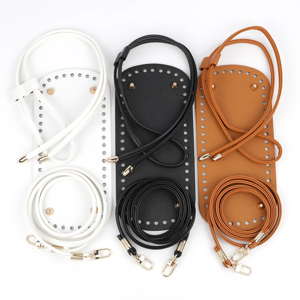 Handmade Handbag DIY Woven Bag Set Soft Leather Bag Bottoms with Hardware Accessories Handbag Shoulder Strap for Women Backpack