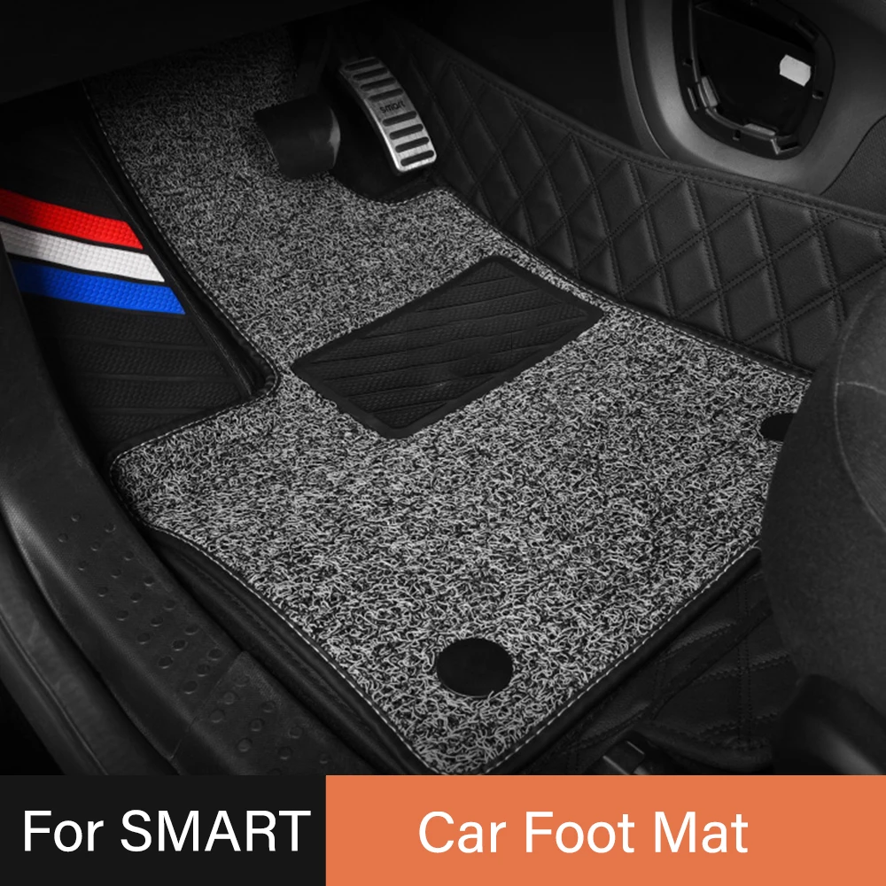 Car Foot Floor Mat Carpet Pad Double Wire Mat For  New Mercedes-benz SMART 453 Fortwo Forfour Interior Styling Accessories