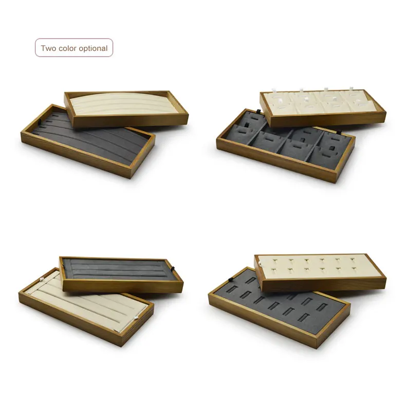 Oirlv Holz-Schmuckdisplay Schmuckaufbewahrungsbox mit Mikrofaser-Einsatz Anhänger-Ketten-Displayständer Halter Ring-Organizer – Detail 16
