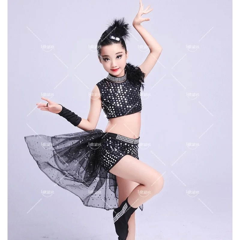 Children's Sequin Gauze Skirt Performance Clothing Children's Modern Dance Performance Clothing Jazz Dance