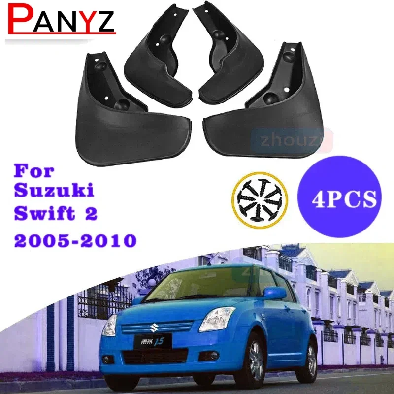 Car Mud Flaps For Suzuki Swift 2 II 2005-2010 Mudflaps Splash Guards Mud Flap Mudguards Fender 2006 2007 2008 2009