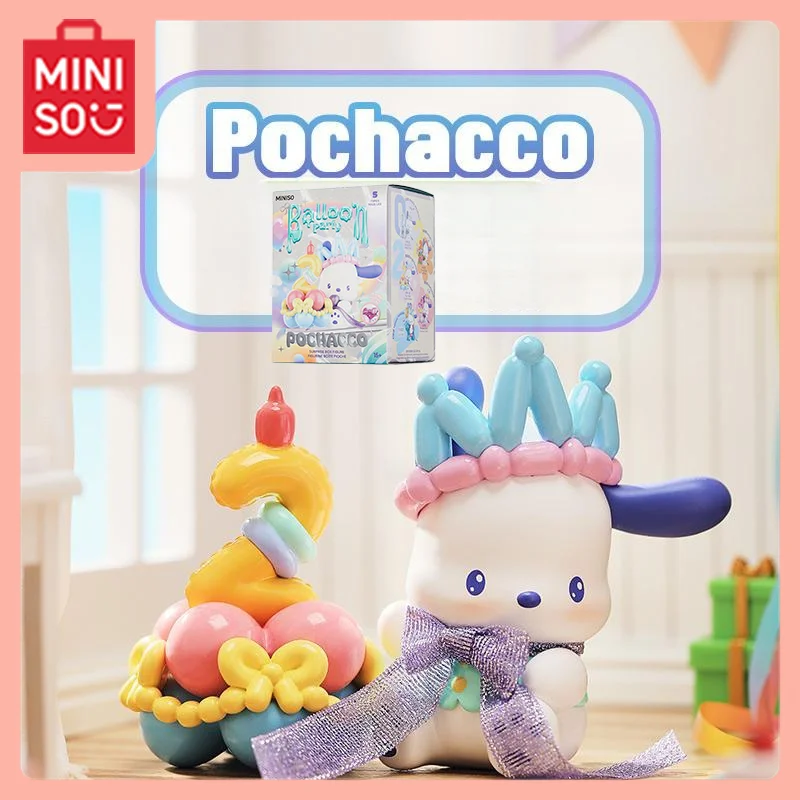 

MINISO Kawaii Anime Sanrio Pochacco Balloon Revel Party Series Blind Box Accessory Desktop Toy Student Present Holiday Gifts