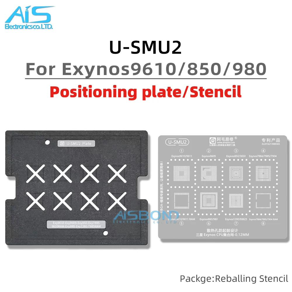 CPU RAM BGA Reballing Stencil Template Station For Samsung Exynos 9610 880 980 850 9611 9609 7884 7885 7904 1280 E8825 3830 XGO