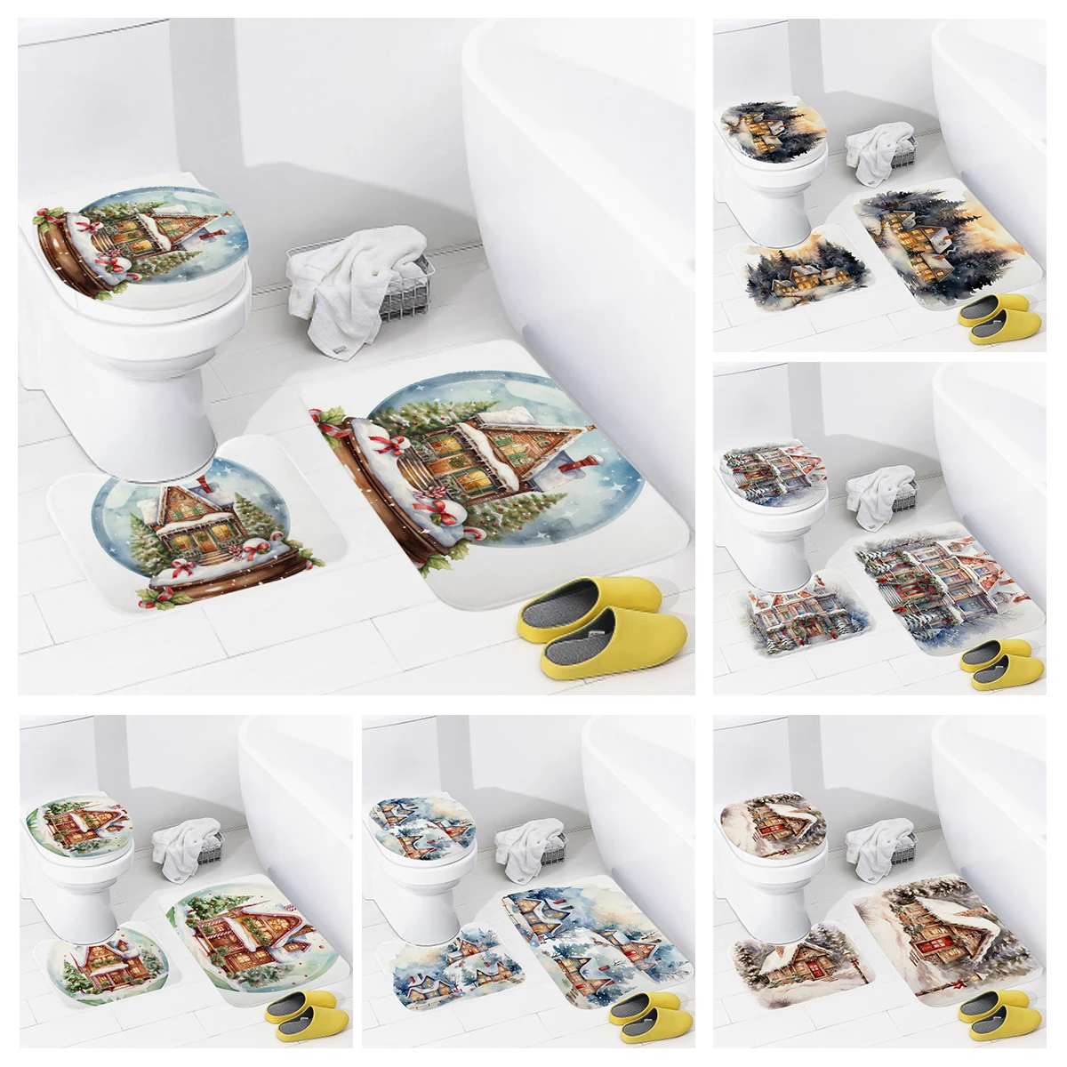 

House entrance carpet Home door mat Nordic Living Room Bath Foot bathroom non-slip rugs winter decoration Merry Christmas