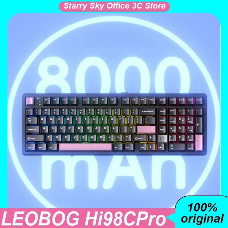 

LEOBOG Hi98CPro Wireless Tri-mode Mechanical Keyboard 101Keys 8000mAh Hot Swap PC Esports Laptop Gaming Keyboards Hi98C Pro