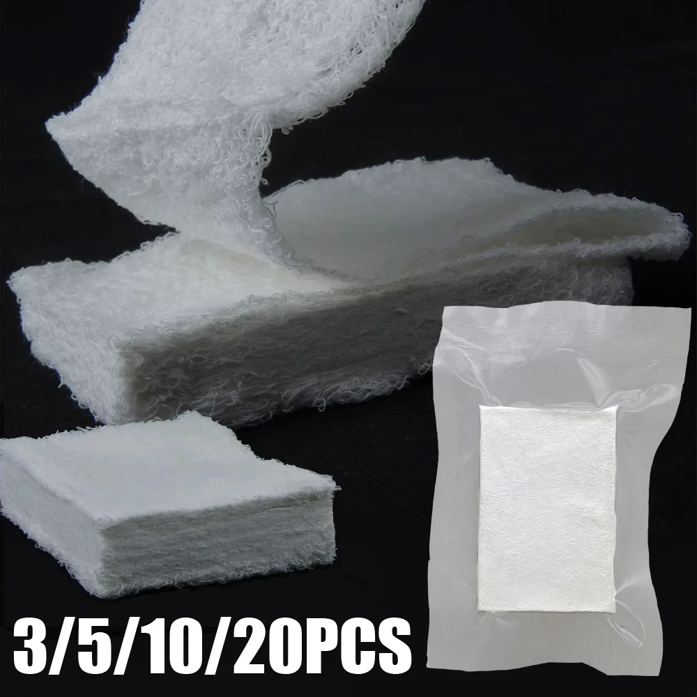 3-20pc Haemostatic Trauma Dressing Bandage Rescue Vacuum Sealed Compressed Sterile Medical Z-Fold Gauze Fabric Outdoor First Aid