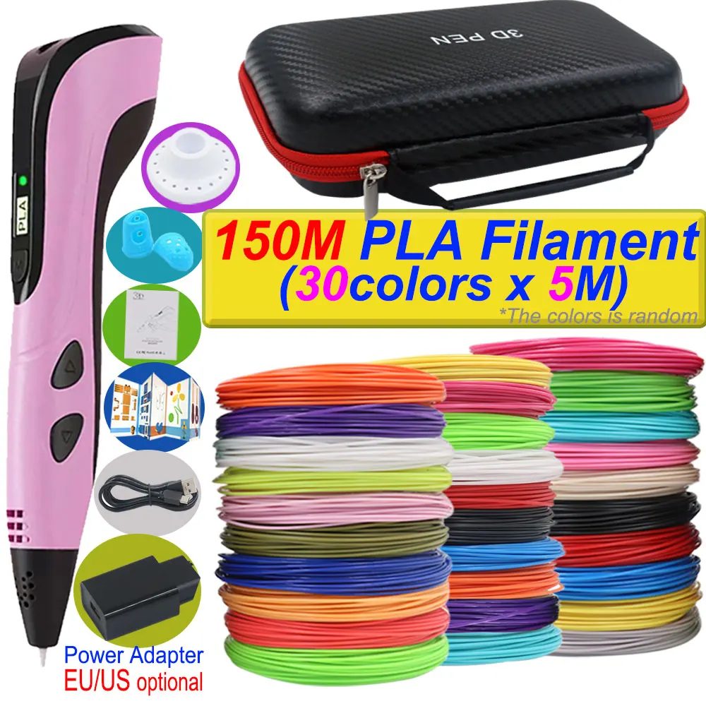 2026 neue 3D Druck Stift DIY Dreidimensionale Malerei Kinder Spielzeug Mit LCD Screen Power Adapter 200 M PLA Filament spielzeug Geschenk