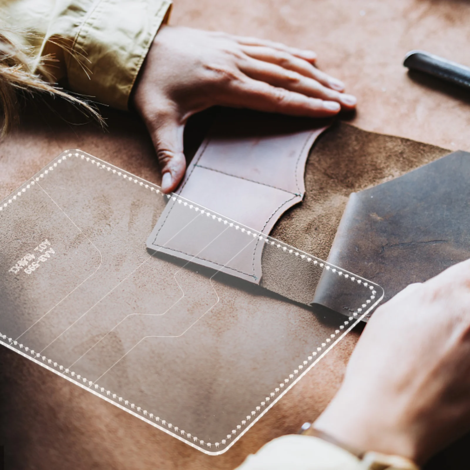 

1Set Craft Template Acrylic Stencil for Card Holder DIY Projects Multi-Use Cutting Guide Convenient Long-Lasting Tool