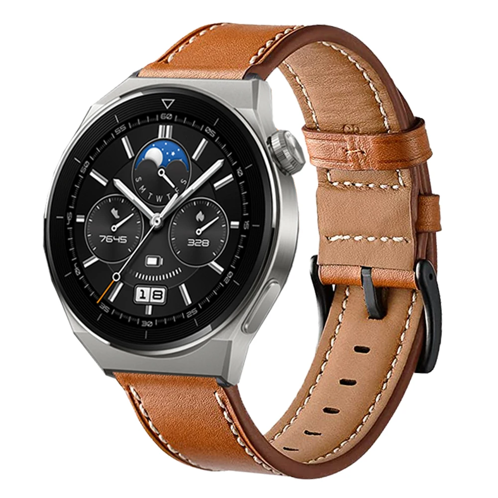 22mm Leather Strap For Huawei Watch GT 4 GT4 46mm Smart Watch Bracelet Band for Huawei GT 3 2 GT3 SE GT2 Pro 46mm Wristband Belt