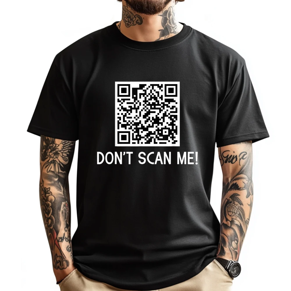 

Dont Scan Me Qr Scan Code Joke Funny Green And White Graphic T Shirt New In Tops And T-Shirts Gift Graphic T Shirts Men T-Shirt