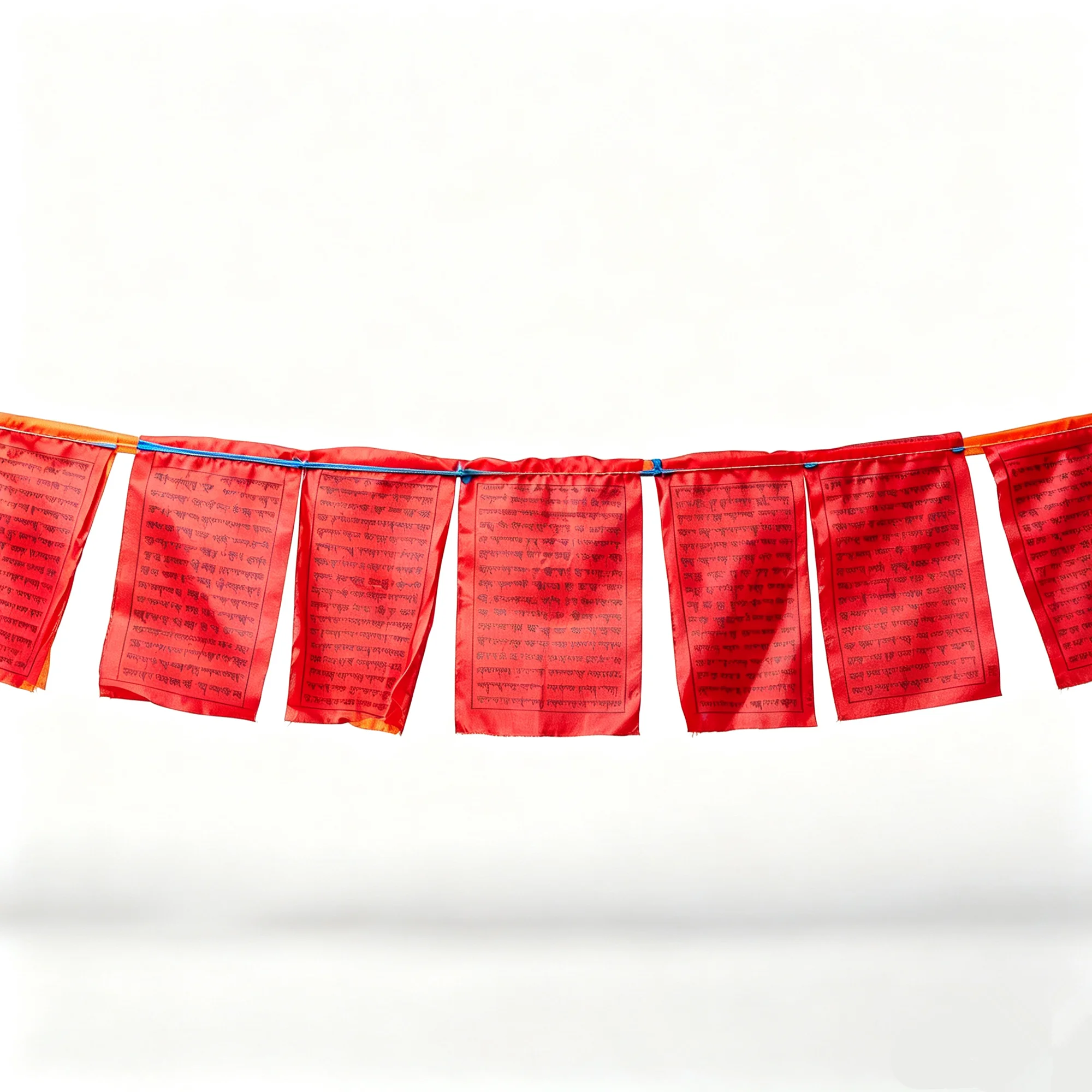 10 Rolls/Pack Red Tibetan Prayer Flags, Great Self Prayer Text, 6M Length 20Pcs Buddhist Wind Horse Flags