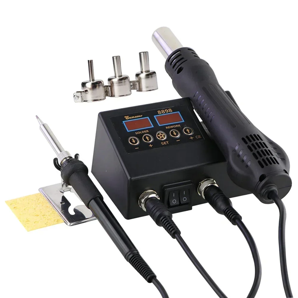 Original brand new！Soldering Station 2 in 1 Digital Display Hot Air Gun Welding Rework For Cell-Phone Repair Solder Iron Tools