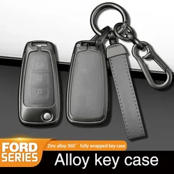 Fashion Alloy Car Key Case Cover For Ford Ranger C-Max S-Max Focus Galaxy Mondeo Transit Tourneo Custom Auto Key Holder keychain