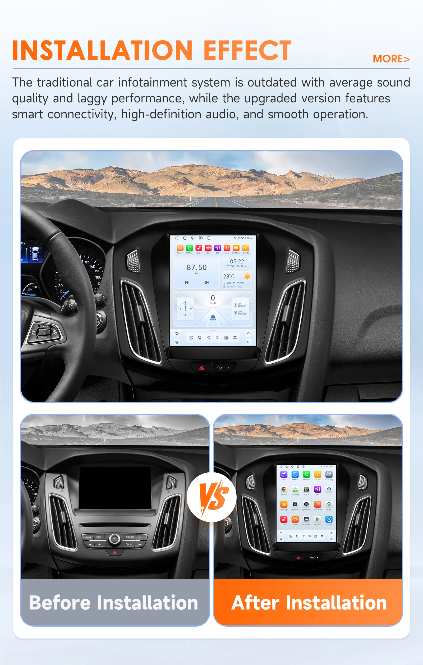 Autoradio Hizpo 2din Carplay 4GLTE Systèmes IA Android 15 pour Ford Focus 3 MK3 2011-2019 Lecteur Multimédia Vidéo GPS BT Écran Intelligent 9,7 Pouces Style Tesla Affichage QLED Unité Centrale Automobile Navigation 5G WIFI DSP Split ADAS USB DVR SWC BT