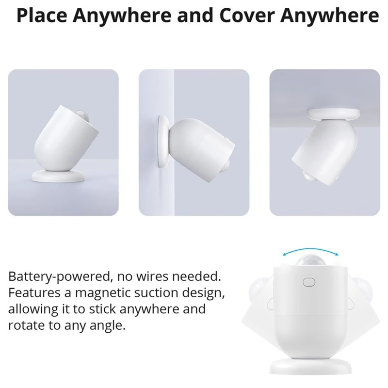ABZZ-Zigbee Motion Sensor Light Detection Home Security Local Smart Scene Linkage Via Ewelink APP Alexa Google