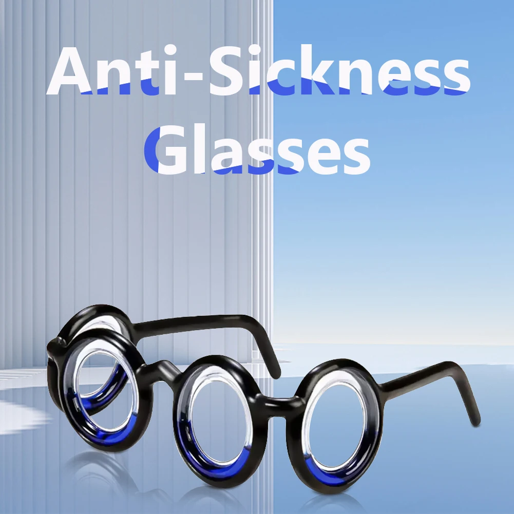 Multipurpose Motion Sickness Glasses Without Lens Anti-Nausea Glasses Detachable Lightweight Foldable for Old Adults Children