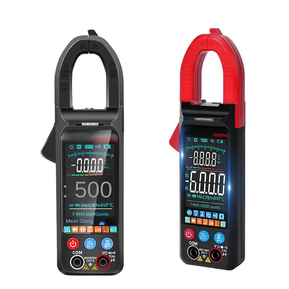 

QHTITEC Digital Clamp Meter Multimeter 6000 Counts DC/AC Current 400A Amp Multimeter Large Color Screen Voltage Tester Hz NCV