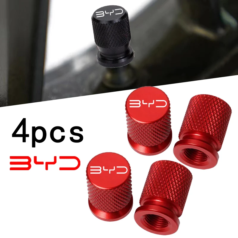 4 stücke Auto Rad Reifen Ventil Kappen Reifen Stem Abdeckungen Für BYD Atto 3 Han EV Dolphin Langlebig Zweite Song pro Tang Dm QIn PLUS MAX Yuan