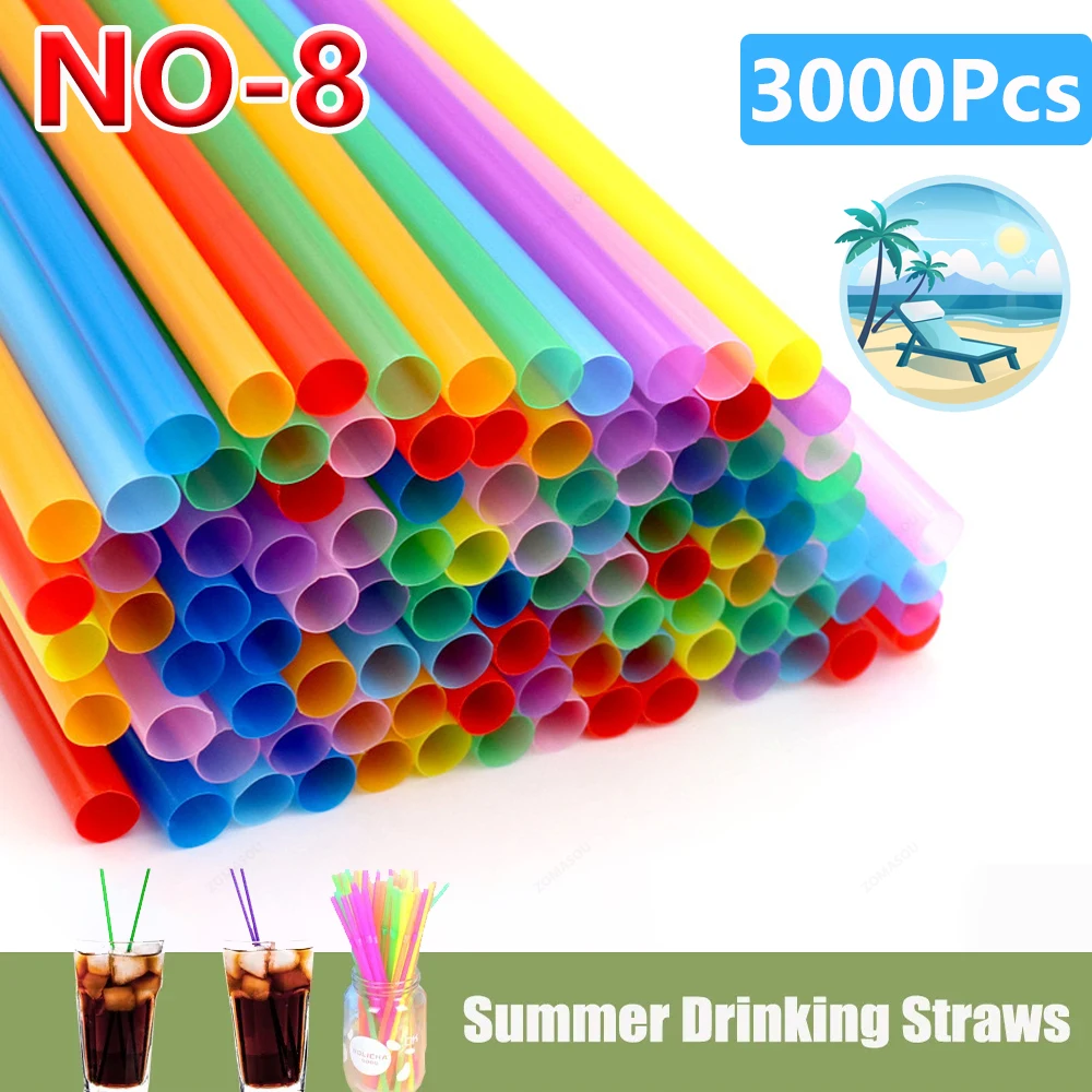 50-3000PCS Colorful Drinking Straws Cocktail Beverage Straw Bar Party Wedding Kitchen Accessories pajitas Juice Straw Wholesale