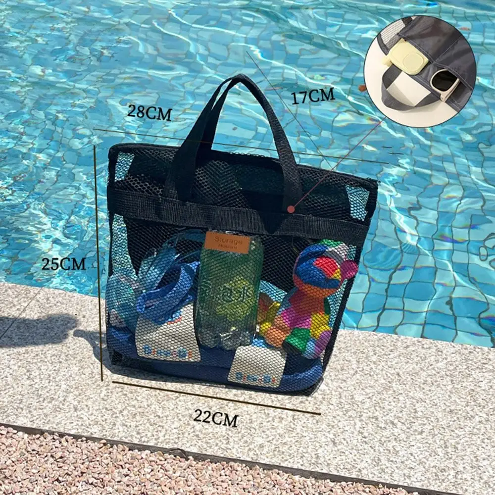 

Новая сетчатая сумка на плечо, большая вместительная полая пляжная сумка, многофункциональная прозрачная женская сумка для хранения косметики