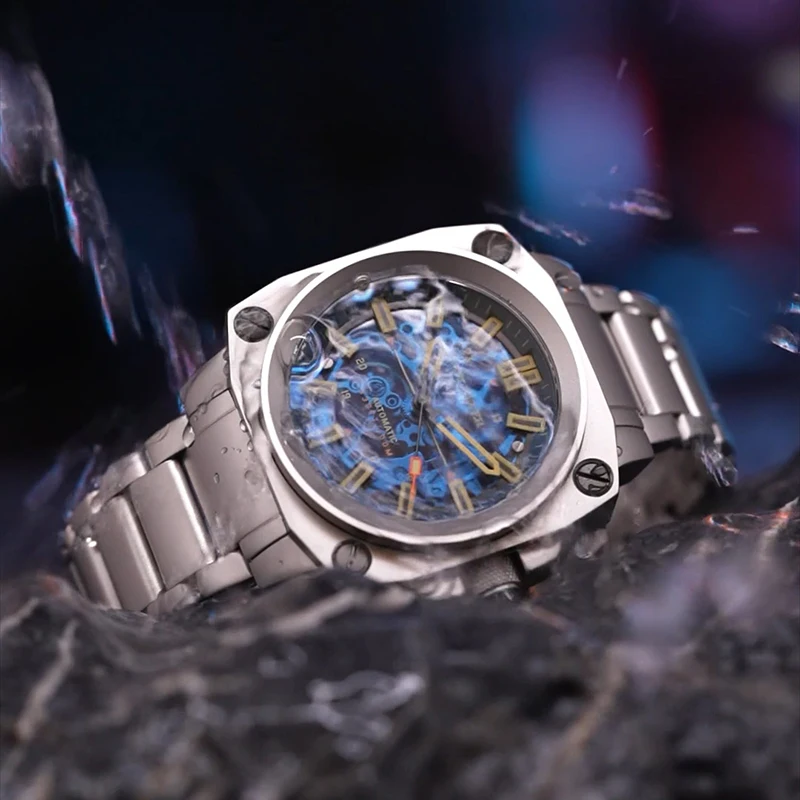 FEELNEVER New Mechanical Watches Men Fashion Stainless Steel Luxury Mens Watch Waterproof Luminous Automatic Wristwatches Reloj view 4