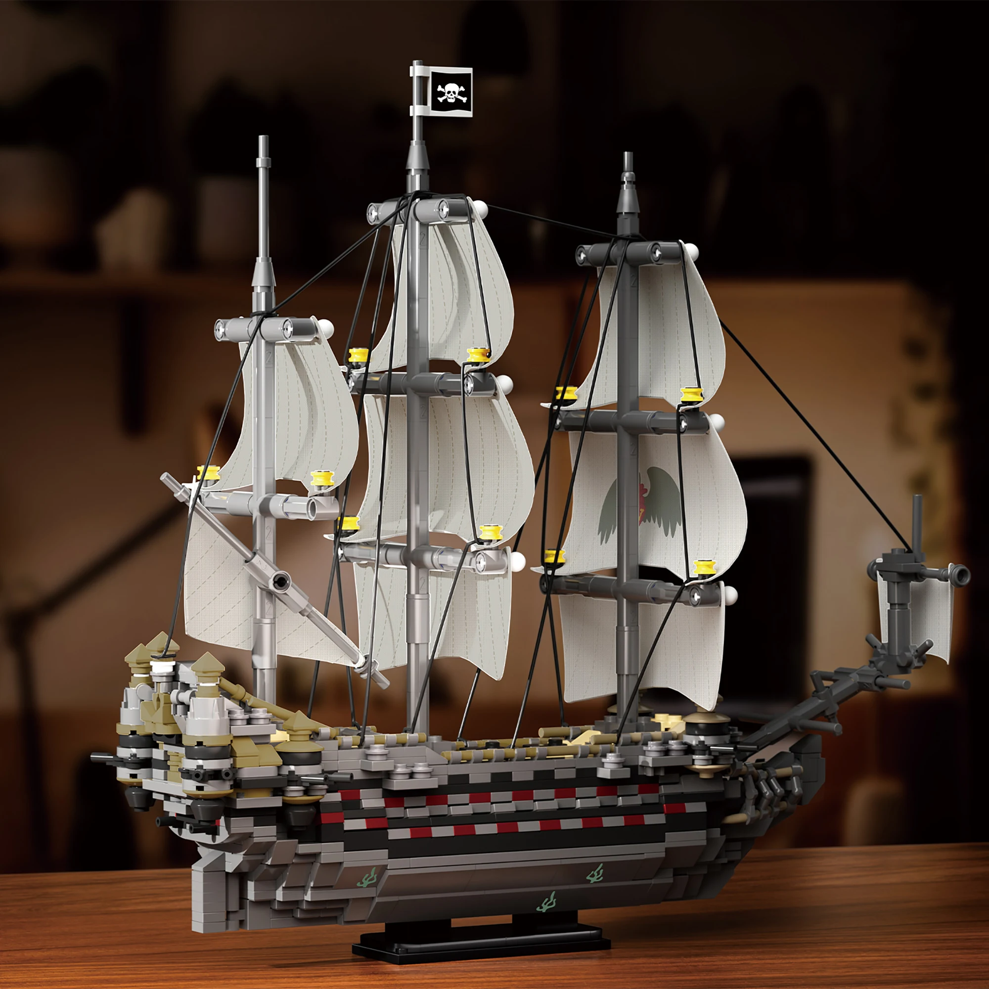 

1055 шт., строительные блоки «Призрак Мэри», пиратский корабль, 66048, классический фильм, скелет, приключенческая лодка, кирпичи, игрушки для детей, взрослых, подарки