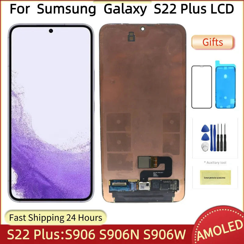 SUPER AMOLED Display For Samsung Galaxy S22 PLUS 5G LCD S906 S906F SM-S906U SM-S906B/DS Touch Screen Digitizer Assembly