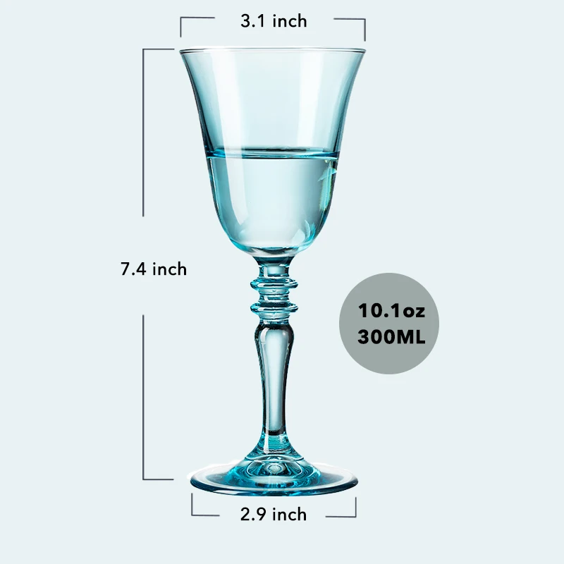 Light Blue Vintage Crystal Glass Highball Cup Creative Red Wine Champagne Glass Vodka Cup Cocktail Glass for Special Occasions