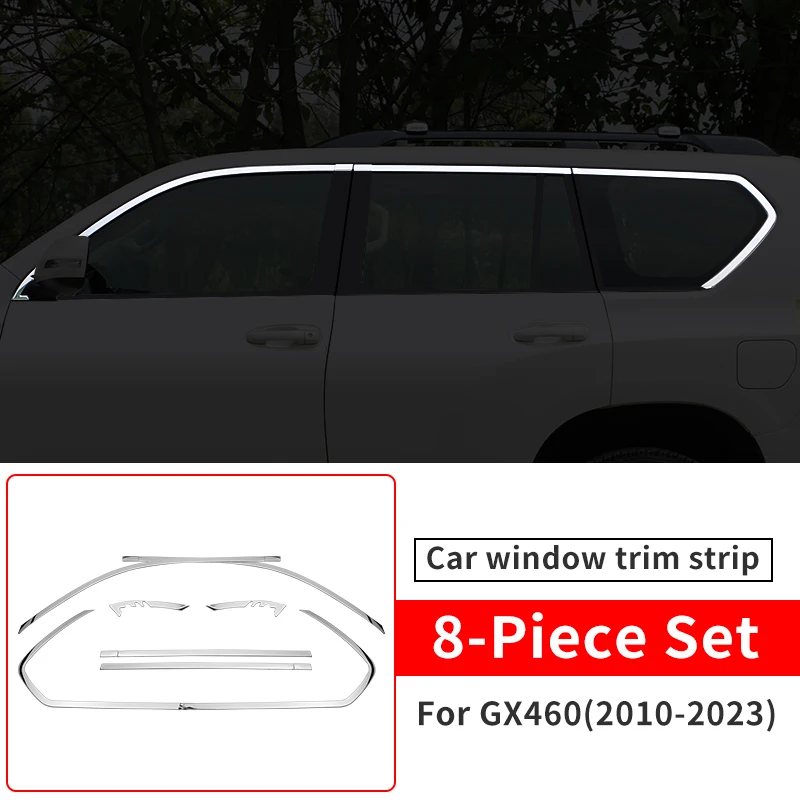 For Toyota Lexus GX460 460 gx 2010-2023 2022 Stainless Steel Window Trim Kit Anti-Rust Waterproof Exterior Styling Accessories