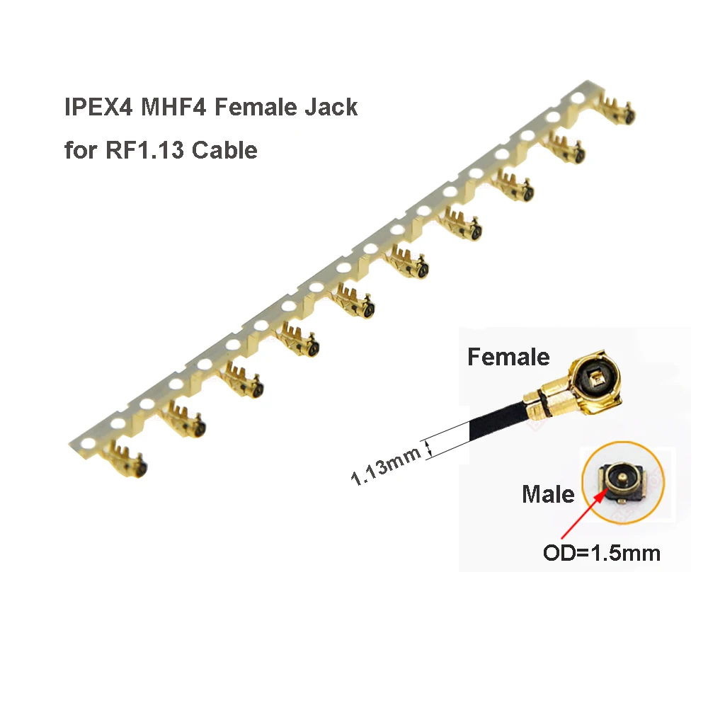 10PCS uFL/IPX1/MHF4/IPEX4-Compatible Female Connector for WiFi Radio Antenna RF Coax Cable Jumper uFL Cable Extension Pigtail