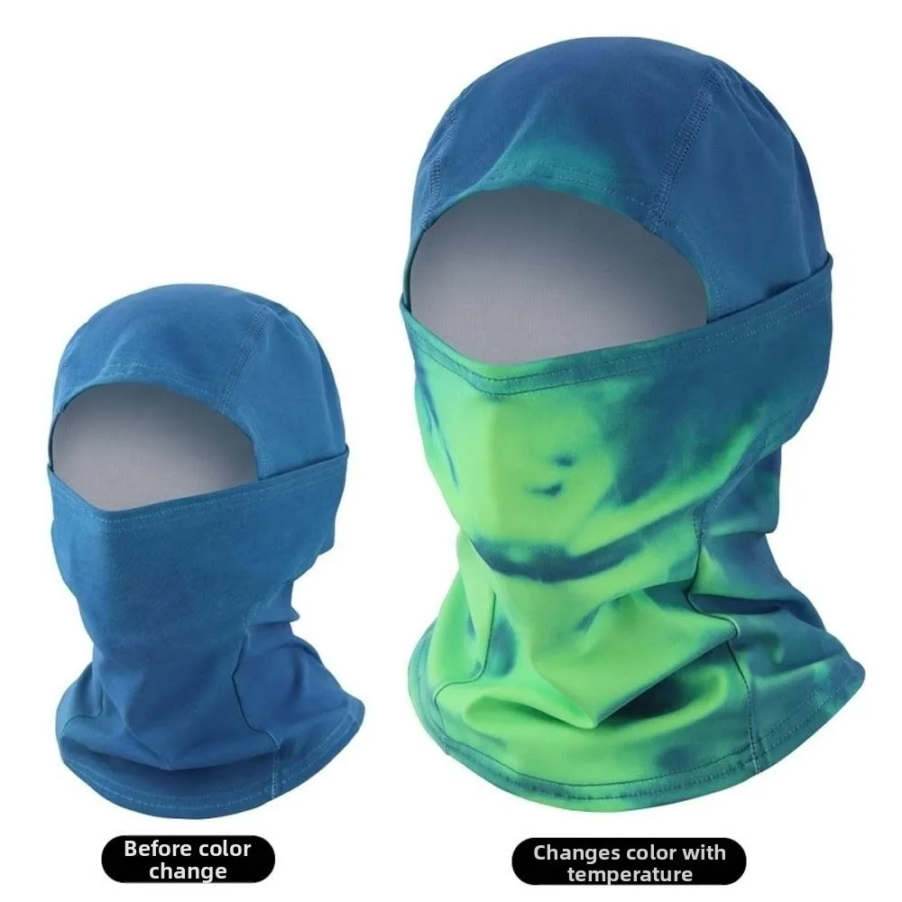 Heat Reactive Winter Balaclava Mask Breathable Windproof Color Changing Headwear Vibrant Tie-dye Full Cover Cycling Face Shield