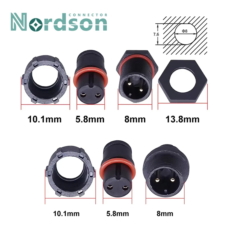 

M8 Docking/Panel Type Aviation Plug 2/3/4/5pin Gold-plated Terminals Male Female Waterproof Solder Connection m8 Solid Pin